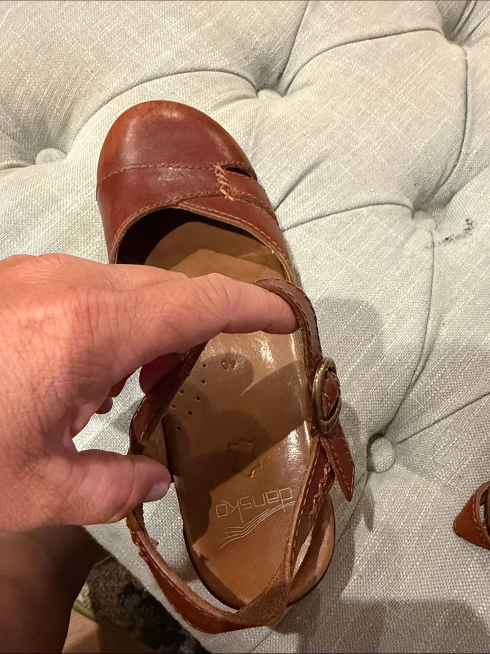 Dansko Women's Brown Leather Slingback Clogs - Picture 6 of 6